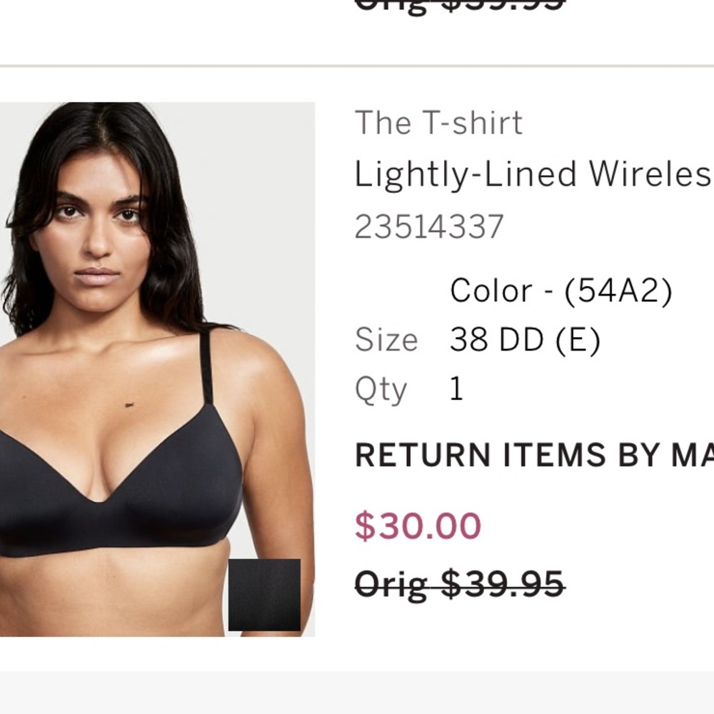 Victoria’s Secret T-shirt Bra in Black
